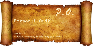 Pozsonyi Odó névjegykártya